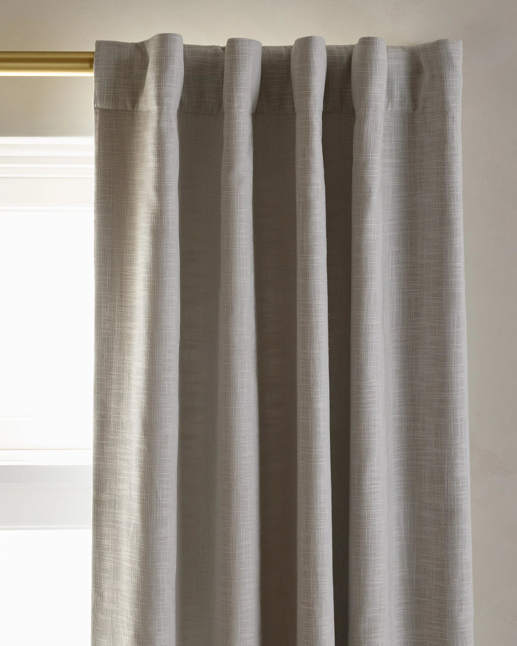 Textured Cotton Room Darkening Curtain - 48x84 / Ivory