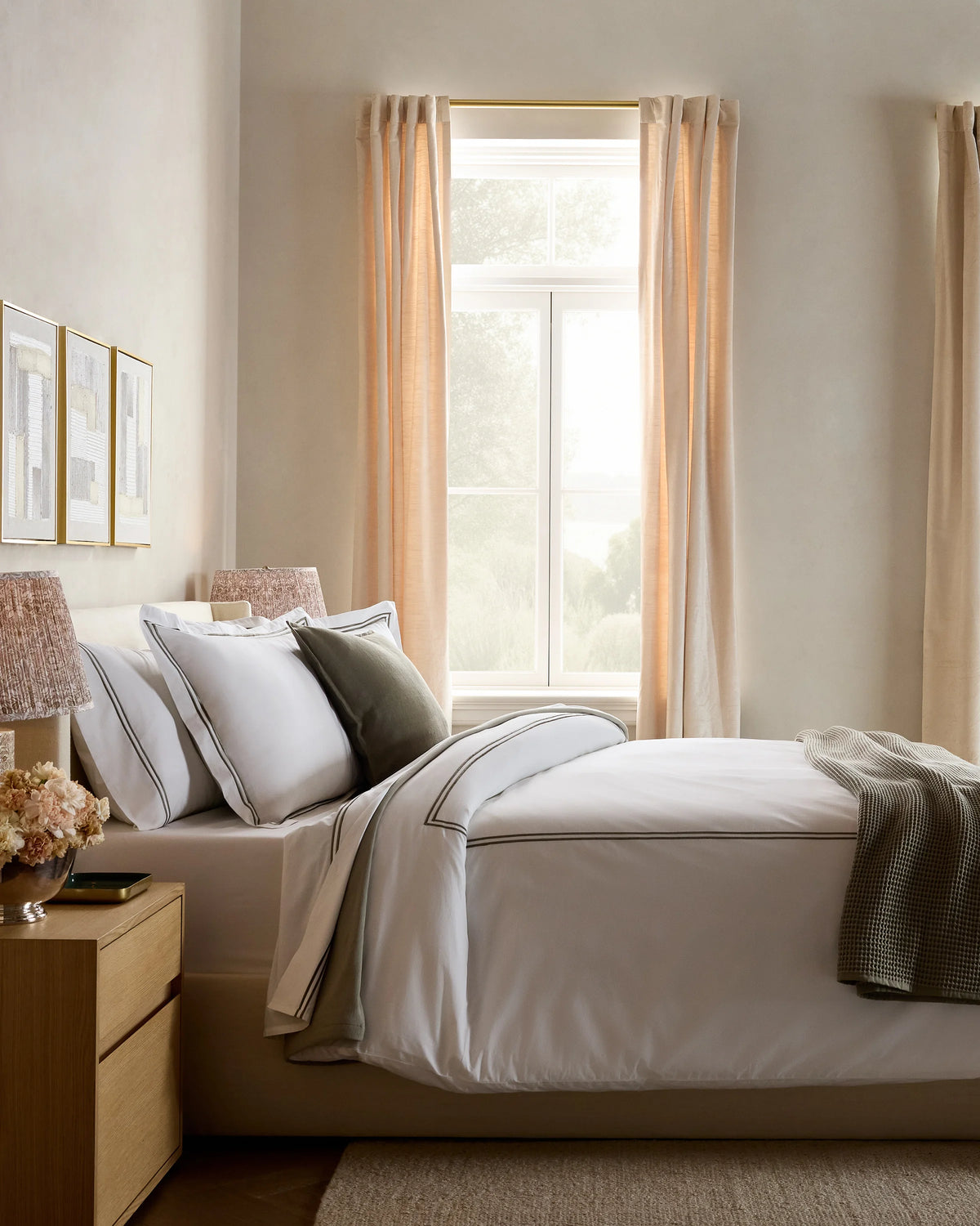 Organic Crisp Percale Deluxe Bedding Bundle - Twin / White