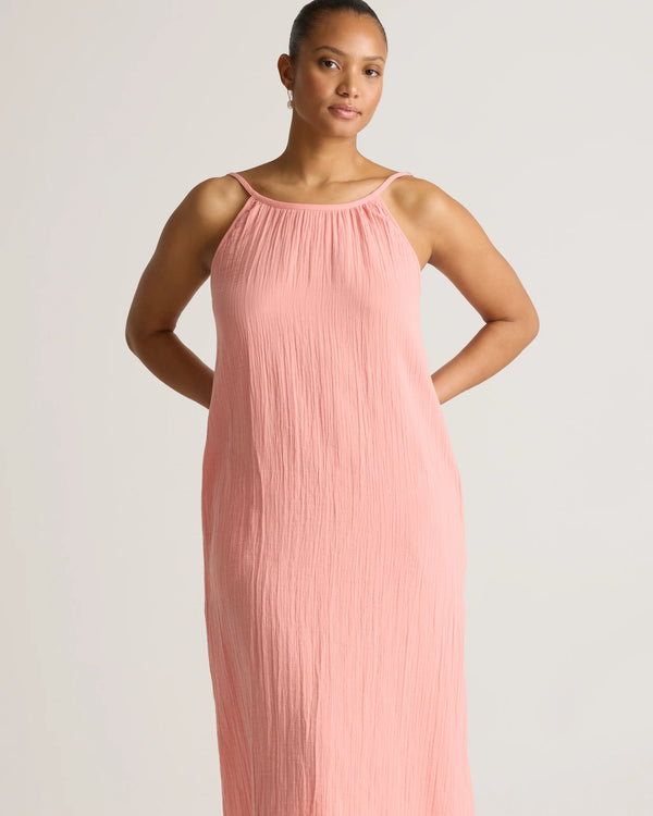 100% Organic Cotton Gauze Sleeveless Maxi Dress - XS / Spiced Orange