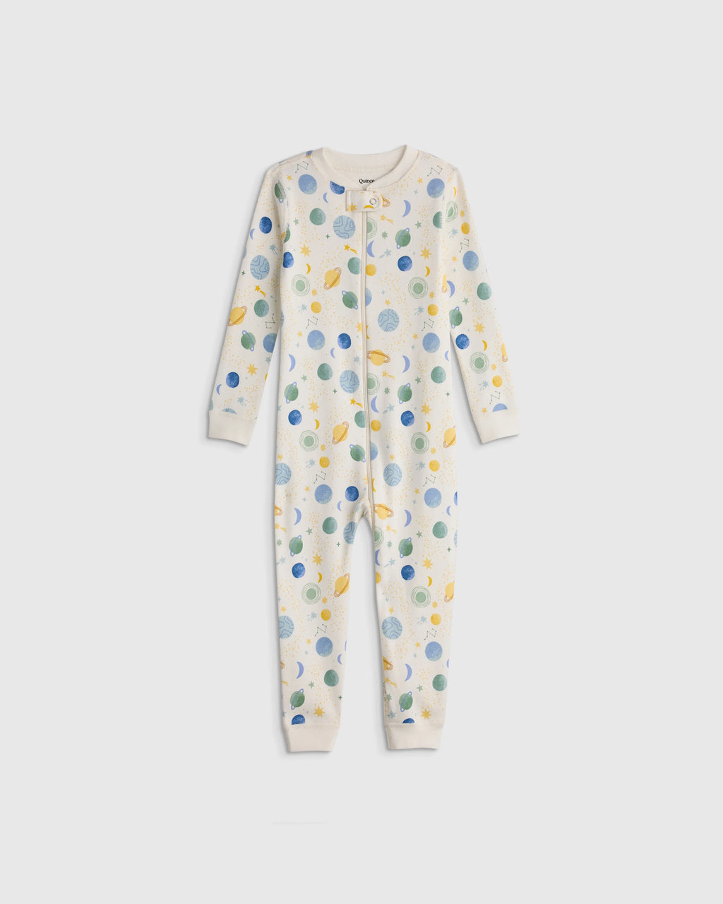 100% Organic Cotton One Piece Pajama - 2T / Navy Stripe