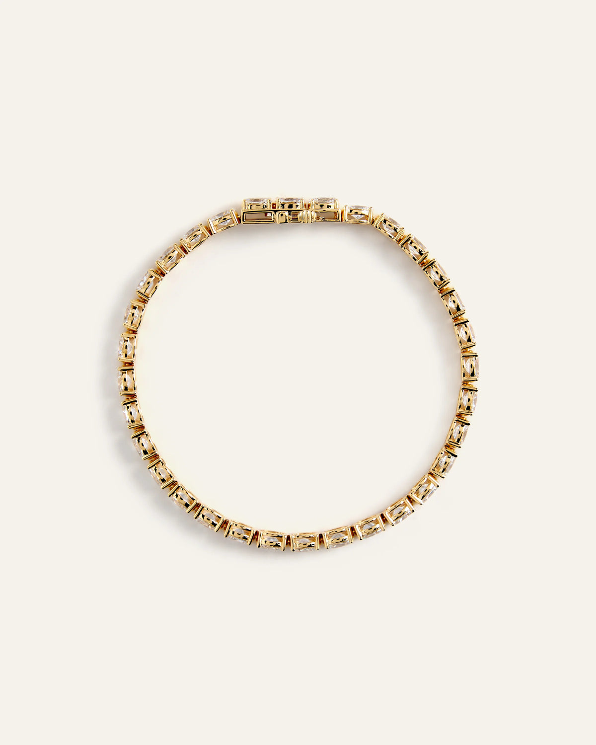 14K Gold Lab Grown Diamond East-West Oval Tennis Bracelet - 10ctw - 6.5" / Yellow Gold