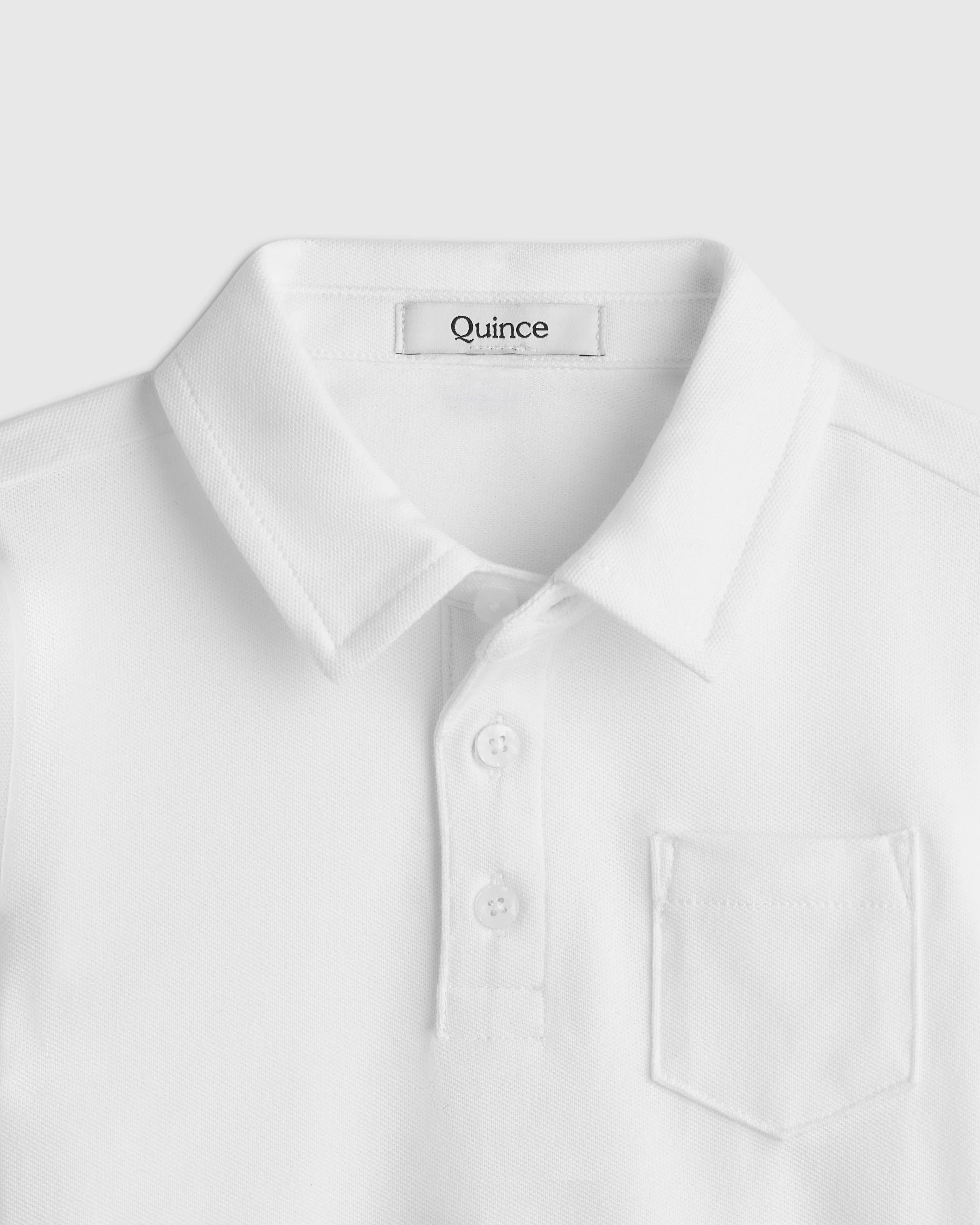 Organic Cotton Short Sleeve Pique Polo - 2T / White Secondary image