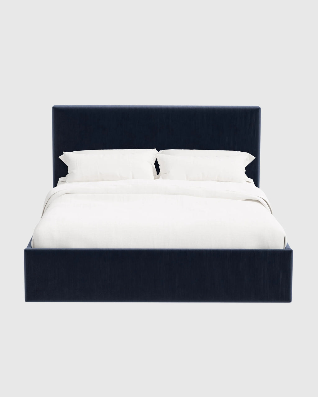 Square Bed in Performance Velvet - Full / Chocolate