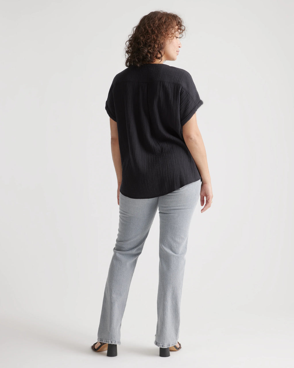 100% Organic Cotton Gauze Roll Sleeve Shirt - XS / Spiced Orange