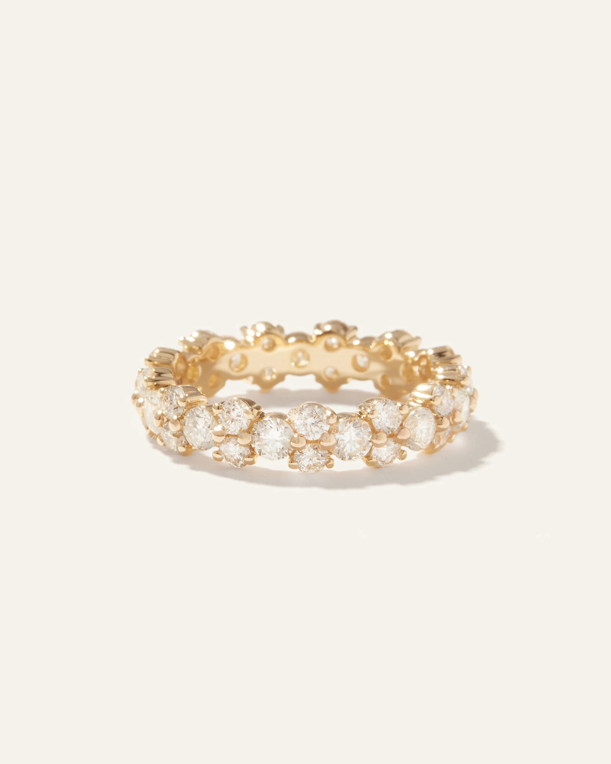 14K Gold Lab Grown Diamond Cluster Eternity Band - 5 / Yellow Gold Main image