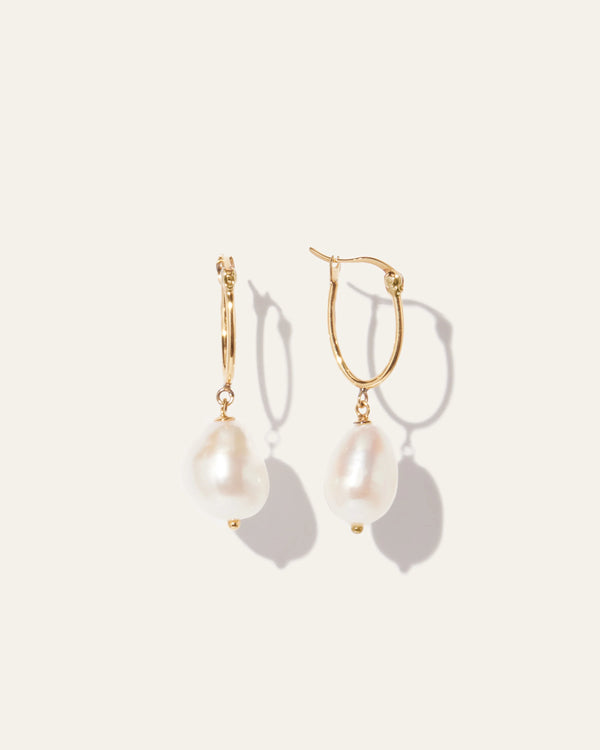 Freshwater Cultured Pearl Hoops - One Size / Gold Vermeil