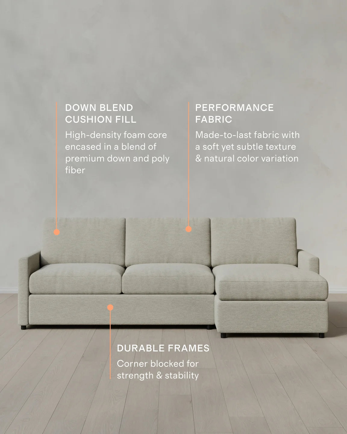 Brennan Chaise Sectional in Performance Basketweave - Right Arm / Flax Secondary image