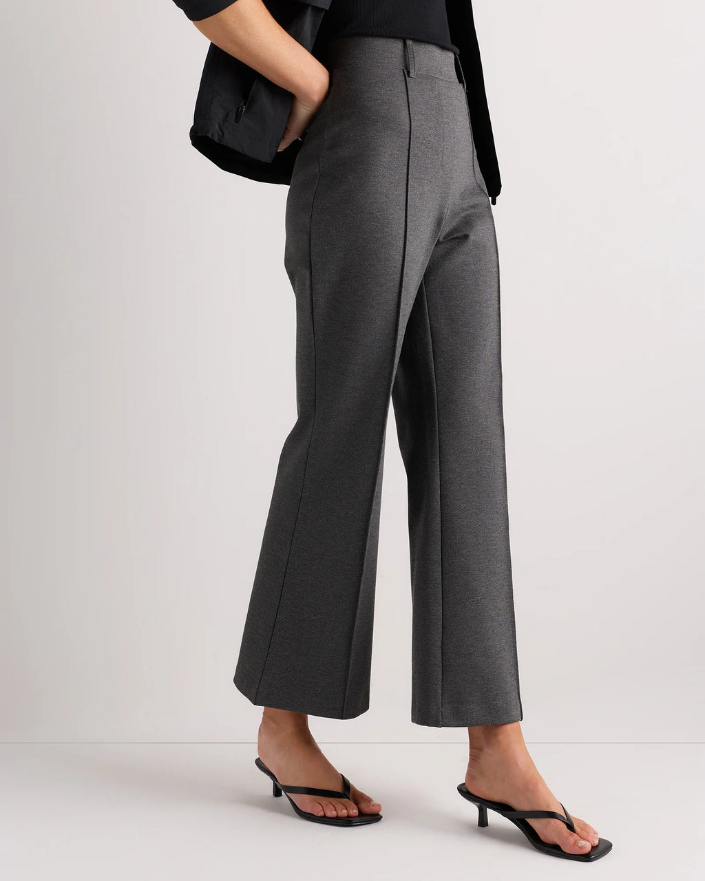 Ultra-Stretch Ponte Flare Leg Pants - XS / Charcoal