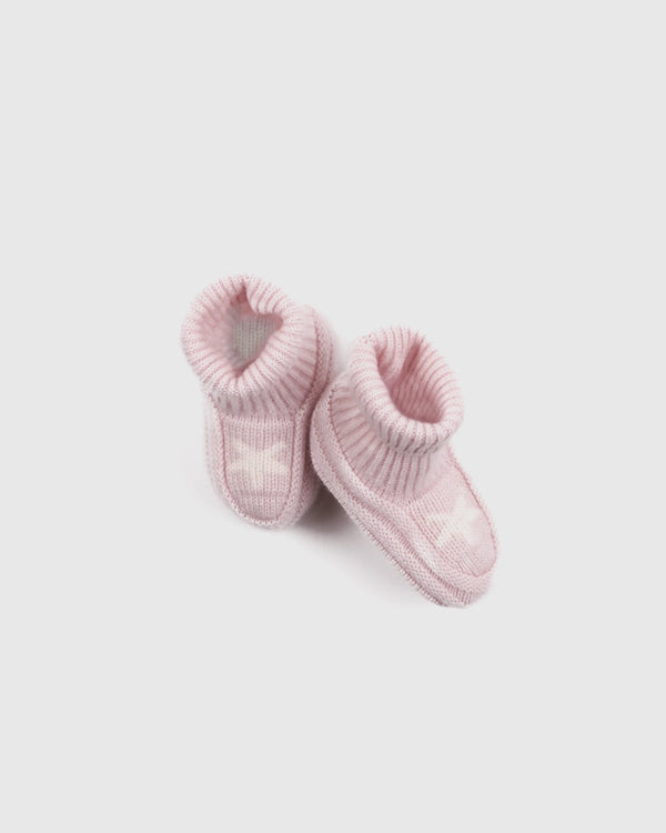 Washable Cashmere Beanie & Bootie Set - 0-6M / Heather Grey
