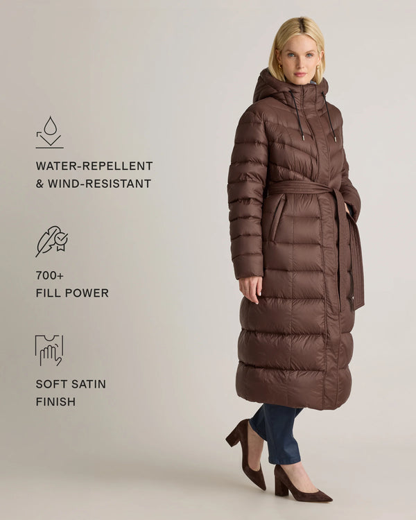 Responsible Down Belted Puffer Maxi Coat - XS / Morel Grey
