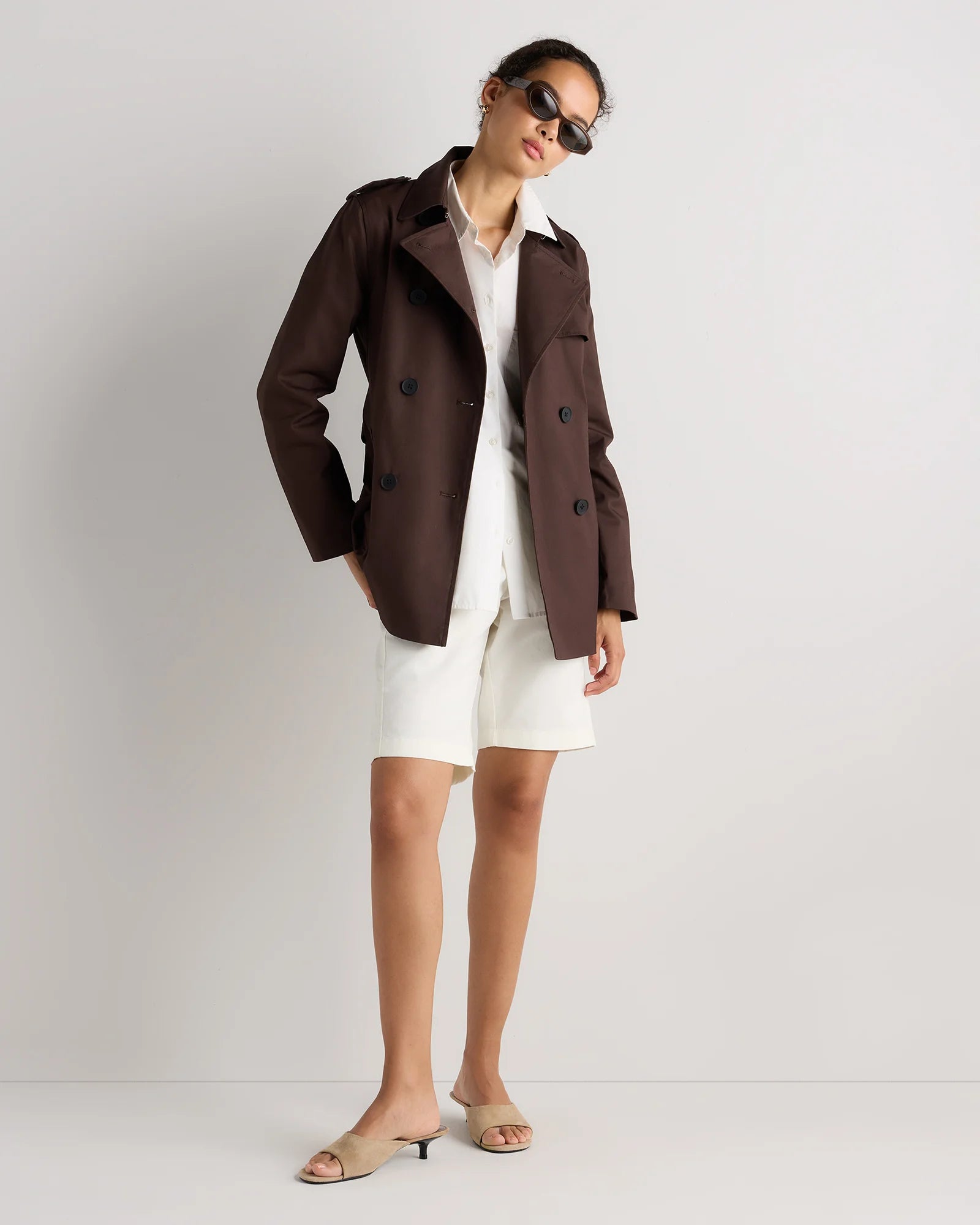 Comfort Stretch Short Trench Coat - XS / Coffee Bean Brown Secondary image