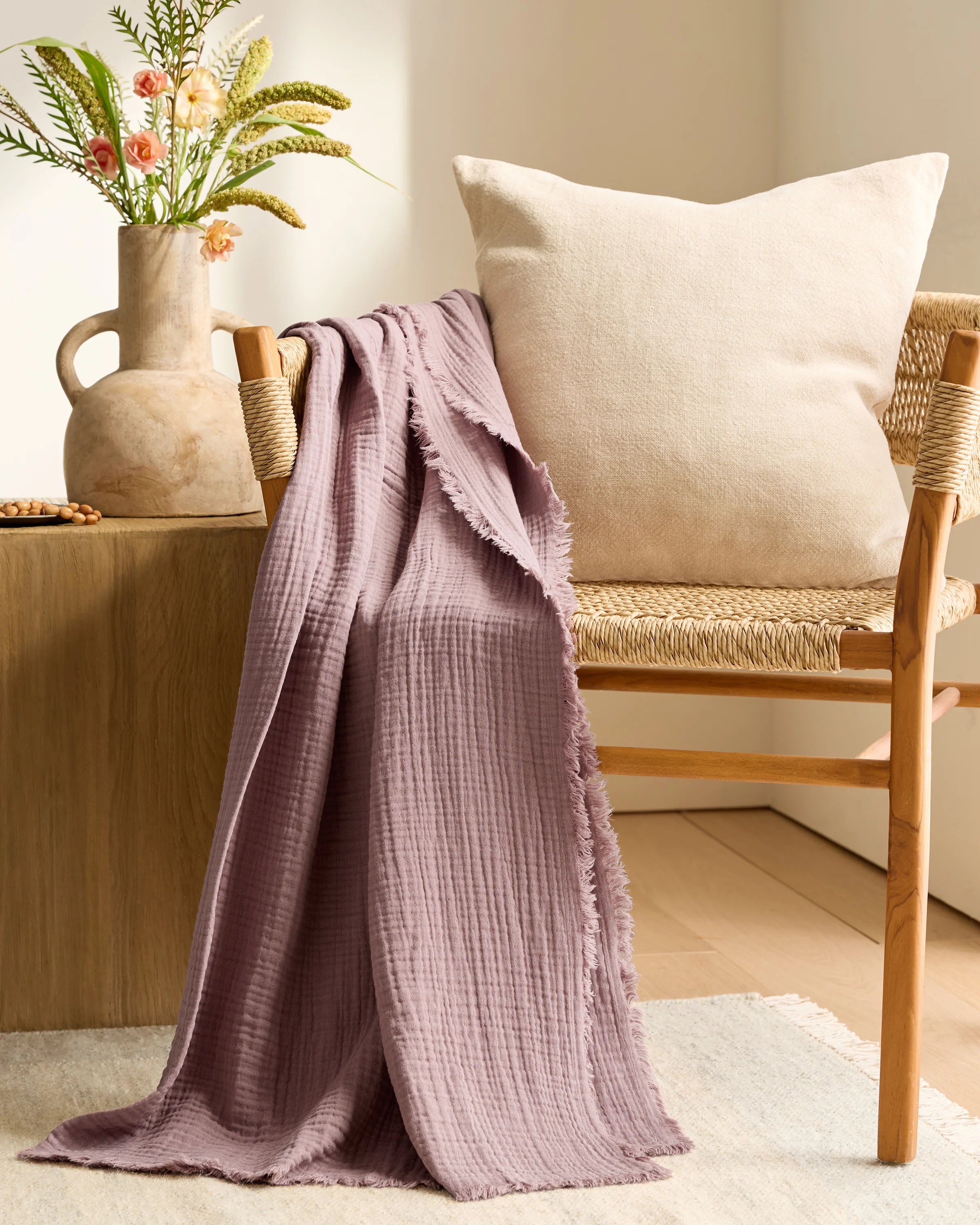 Organic Cotton Gauze Throw - One Size / Fig Secondary image