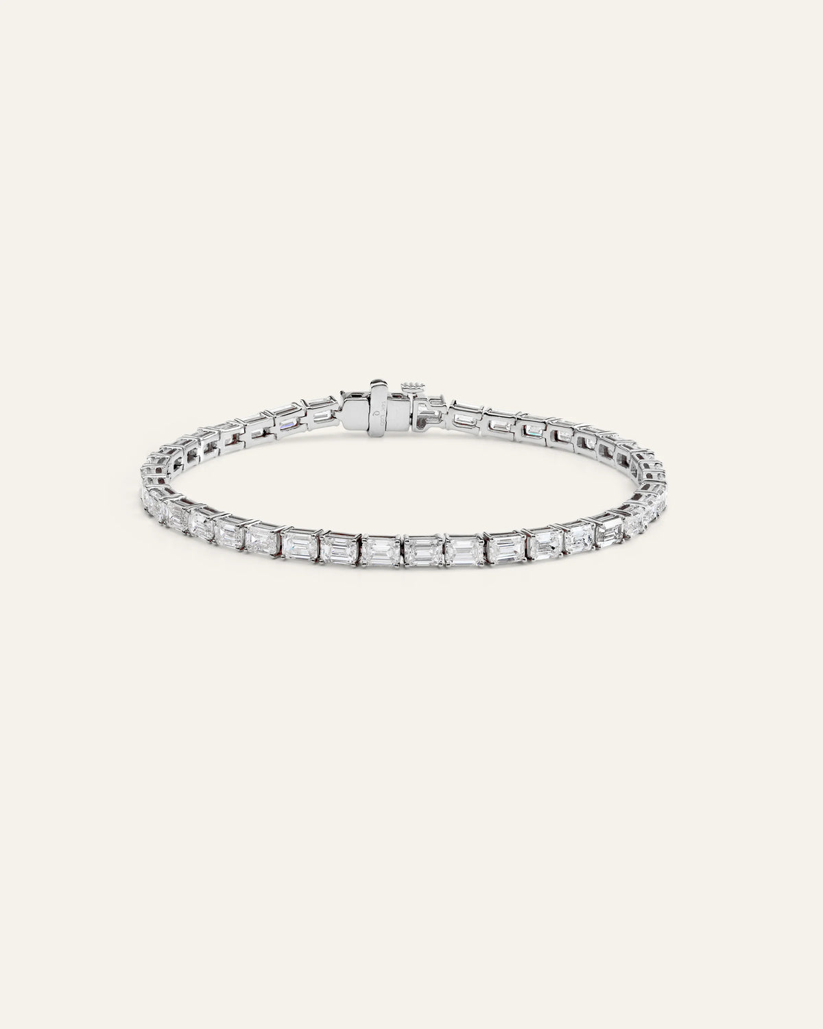 14K Gold Lab Grown Diamond East-West Emerald Tennis Bracelet - 10ctw - 6.5" / Yellow Gold