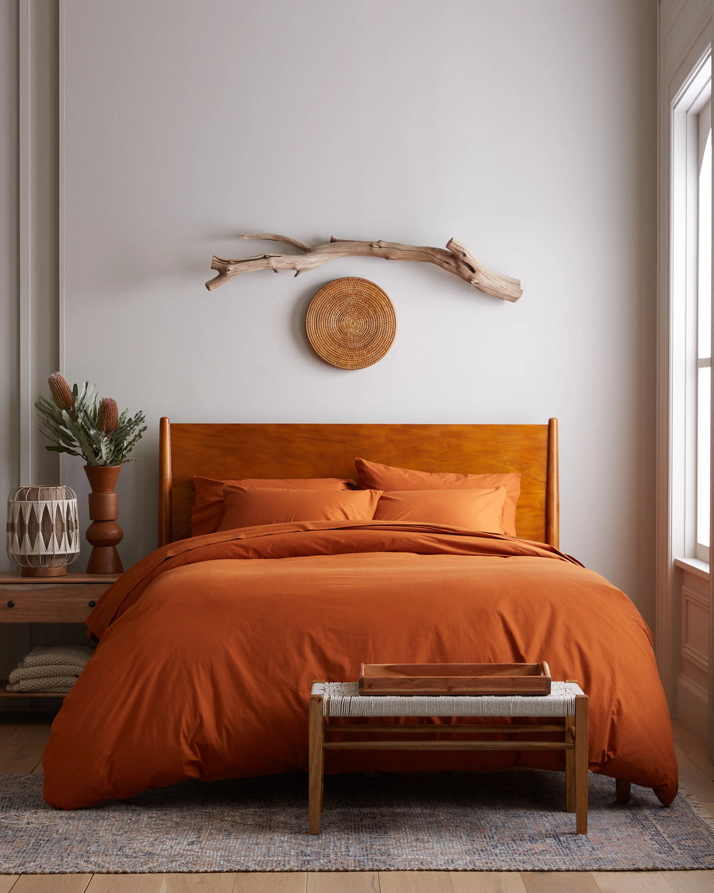 Organic Brushed Cotton Duvet Cover Set - Twin / Toffee