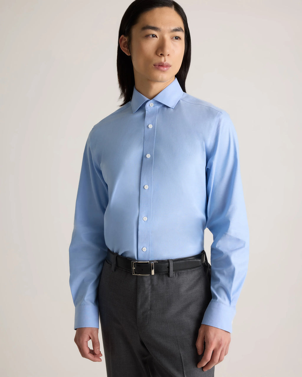 Organic Cotton Oxford Non-Iron Dress Shirt - S / Bold Black