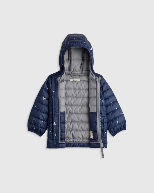 Lightweight Down Hooded Puffer Jacket - 12-18M / Blue Moon