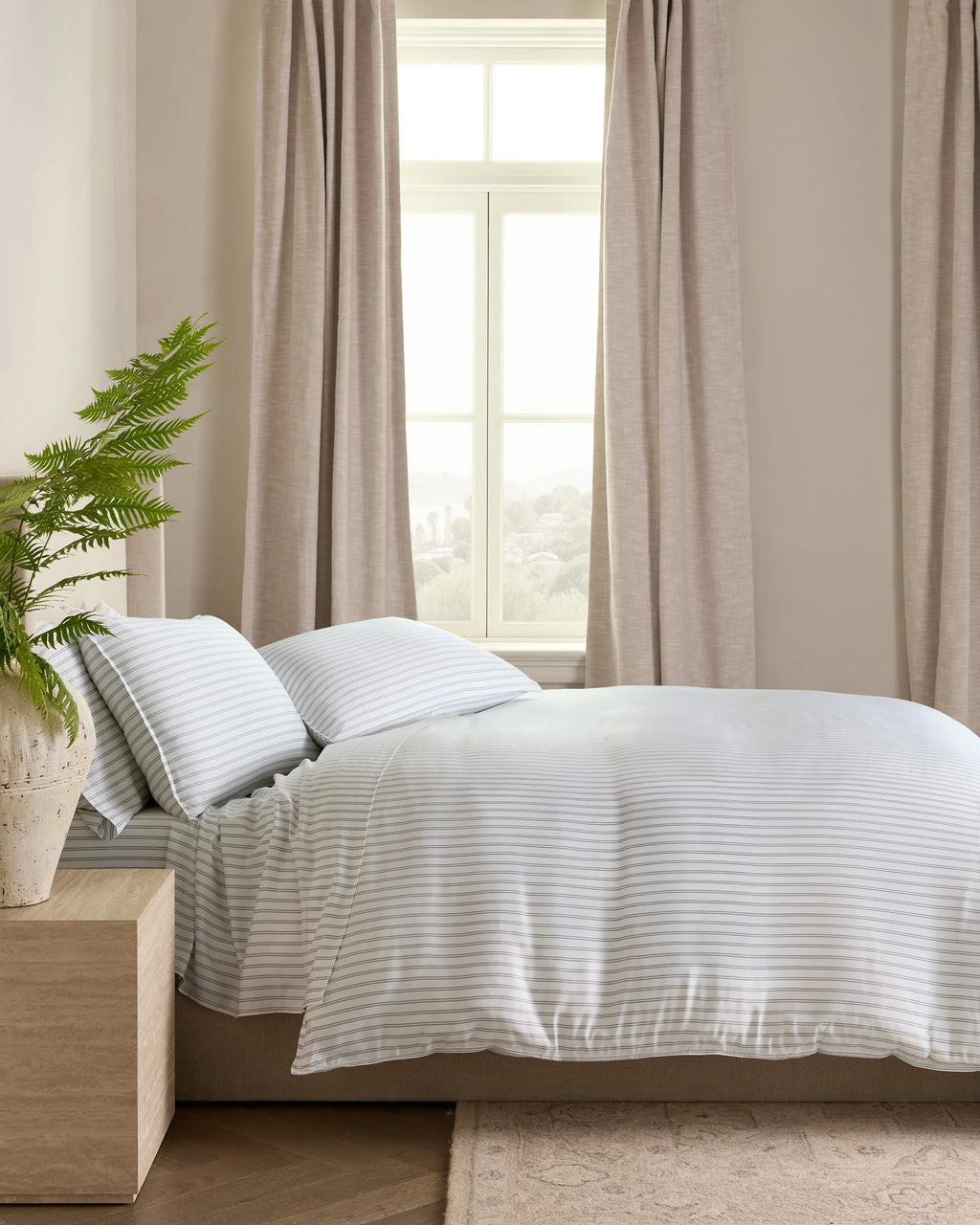 Bamboo Stripe Duvet Cover Set - Twin / Double Stripe Espresso