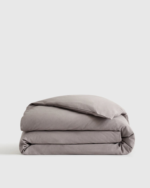 Luxury Organic Flannel Duvet Cover - Twin / Grey