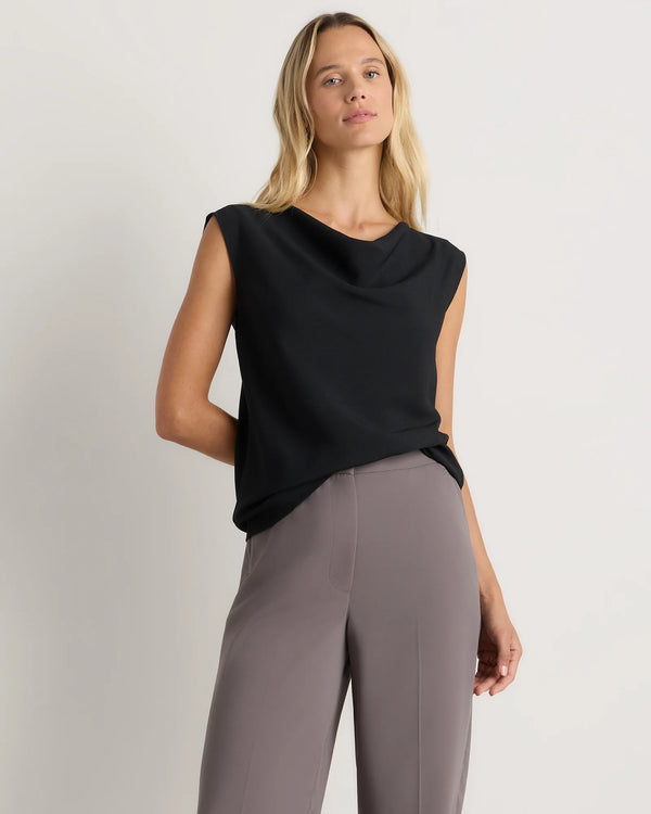 Draped Matte Cowl Neck Tank - XS / Porcelain Ivory