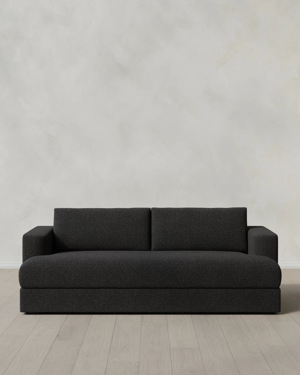 Sierra Curved Arm Sofa in Performance Boucle - 7ft / Linen