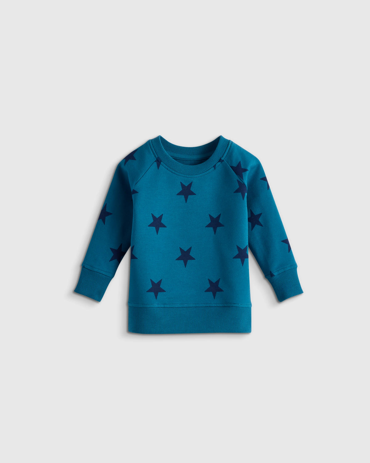 Organic Cotton French Terry Crew Neck Sweatshirt - 3-6M / Blue Stars Main image