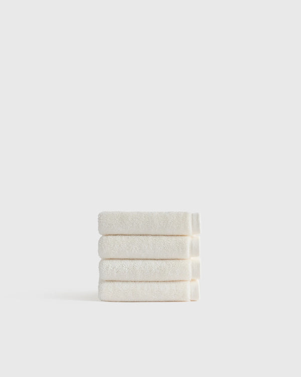 Plush Organic Turkish Cotton Washcloth (Set of 4) - One Size / White