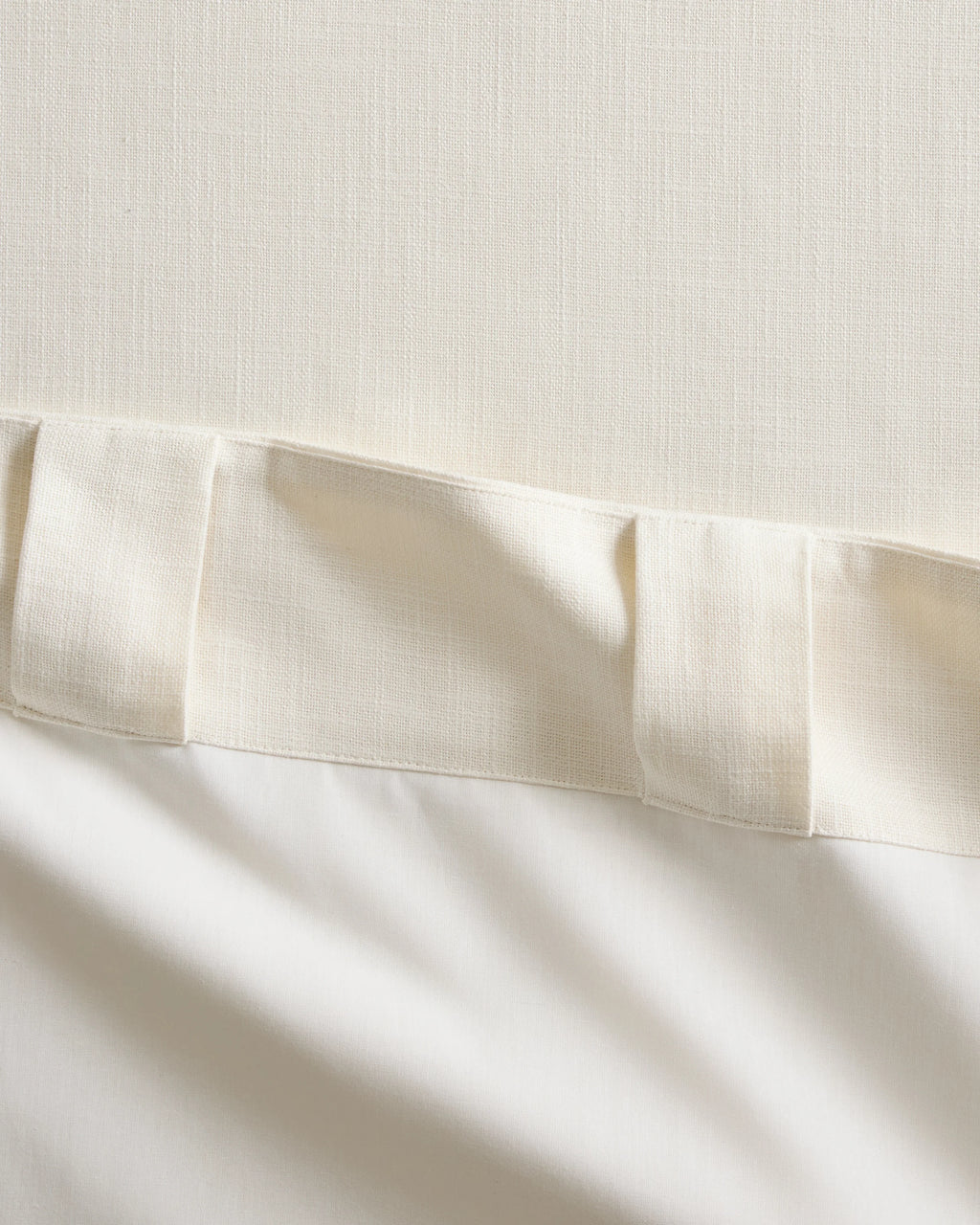 Piped Edge Cotton Curtain - Single Panel - 48x84 / Ivory/Black Piping