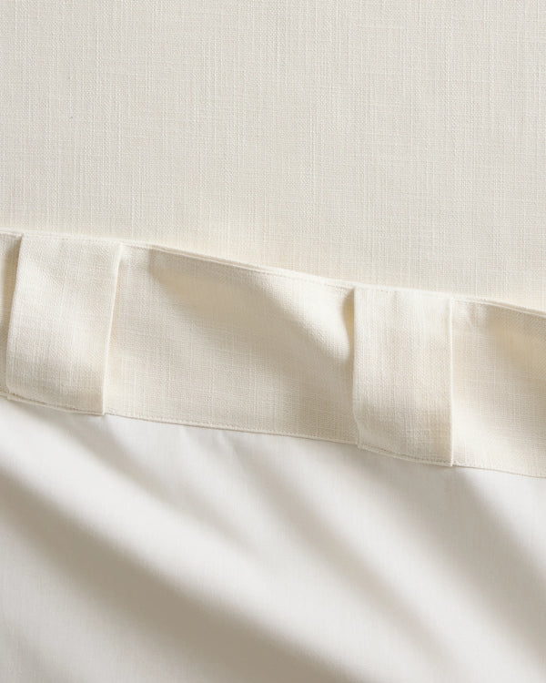 Piped Edge Cotton Curtain - Single Panel - 48x84 / Ivory/Black Piping