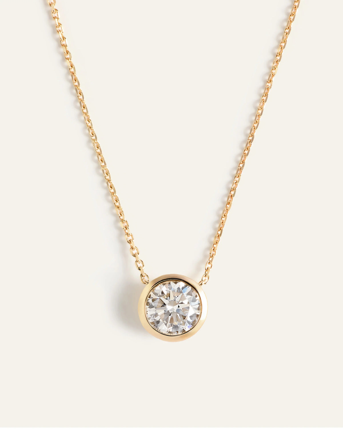 14K Gold Lab Grown Diamond Bezel Necklace - One Size / Yellow Gold Main image