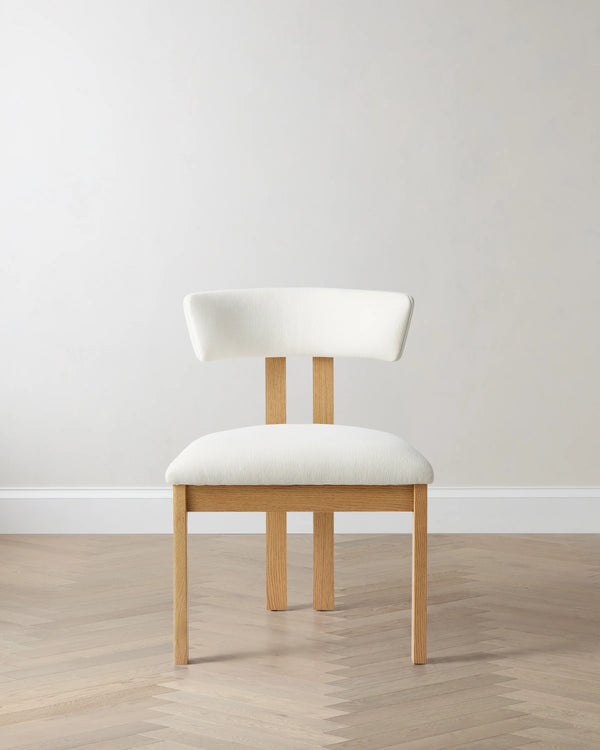 Solid Wood and Performance Fabric Dining Chair (Set of 2) - Set of 2 / Ivory/Natural