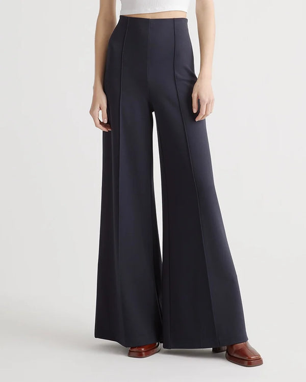 Ultra-Stretch Ponte Super Wide Leg Pants - XS / Black