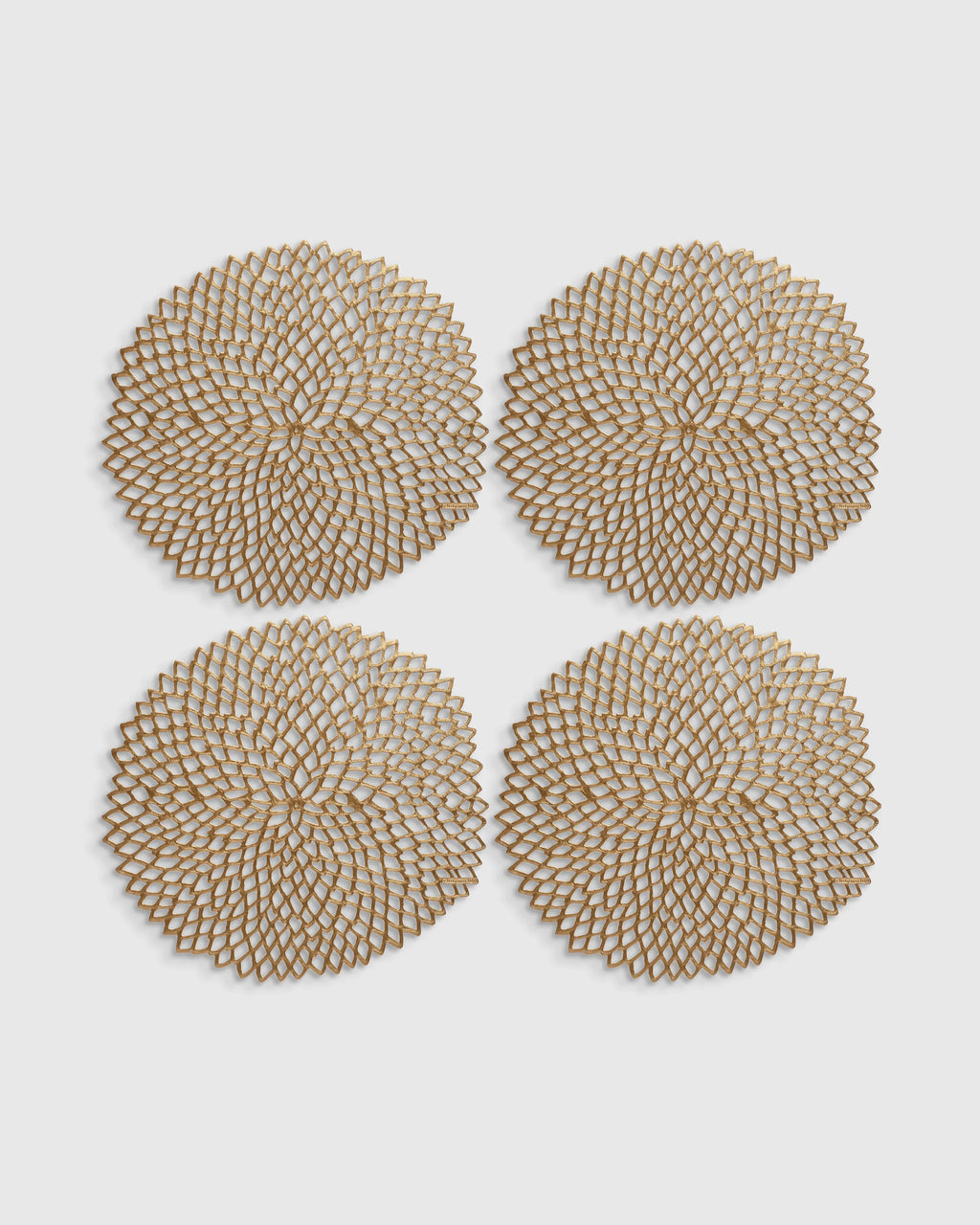 Pressed Dahlia Placemats, Set of 4 by Chilewich - One Size / Brass