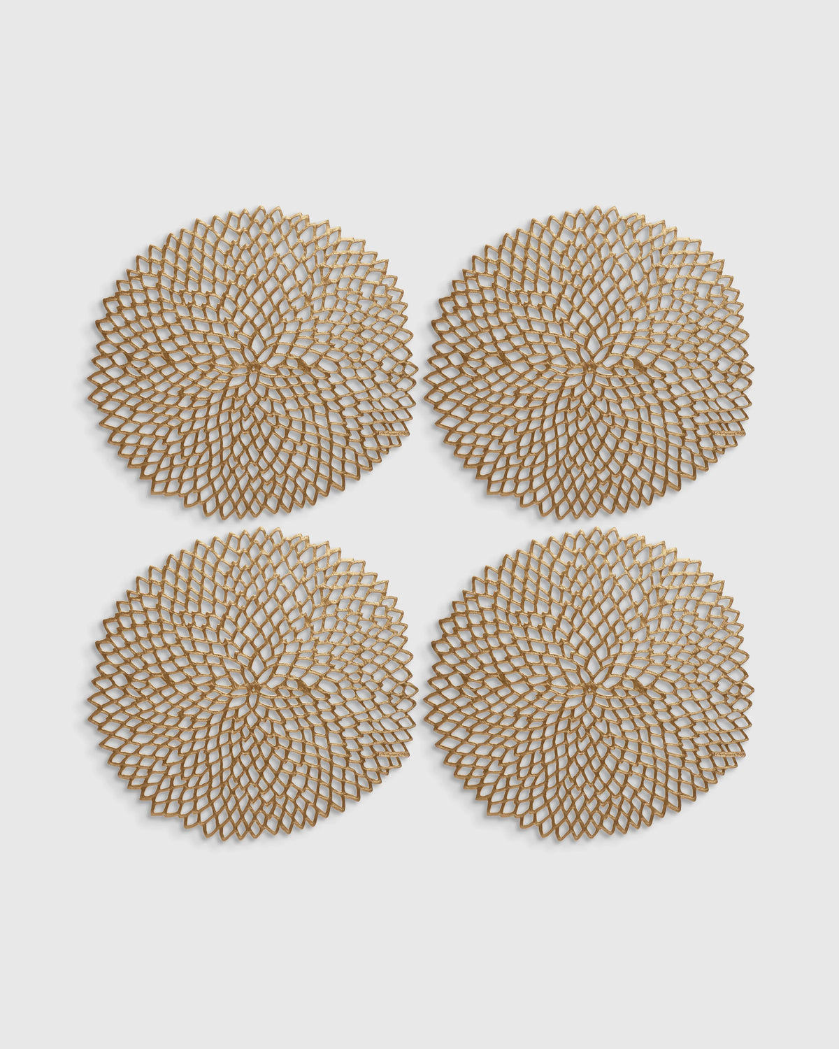 Pressed Dahlia Placemats, Set of 4 by Chilewich - One Size / Brass Main image