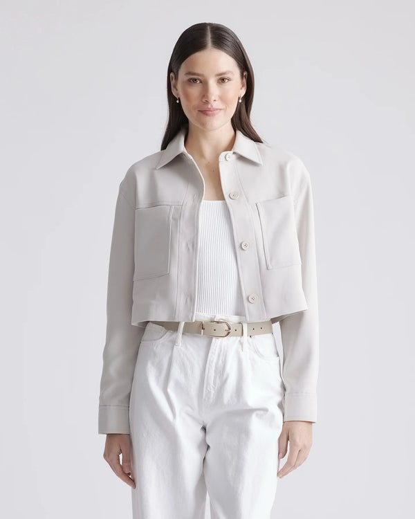 Stretch Crepe Cropped Jacket - XS / Morel
