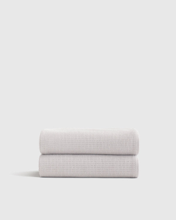 Turkish Waffle Terry Bath Towel (Set of 2) - One Size / White