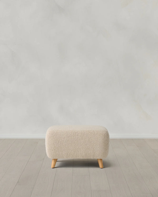 Teddy Boucle Petite Ottoman - One Size / Oatmeal