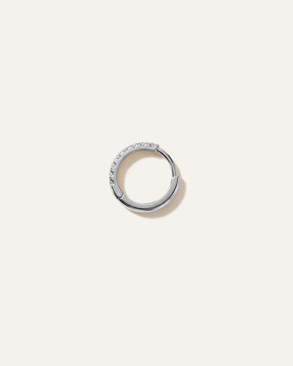 14K Gold Pave Diamond Second Piercing Tiny Huggie - Single - One Size / Yellow Gold