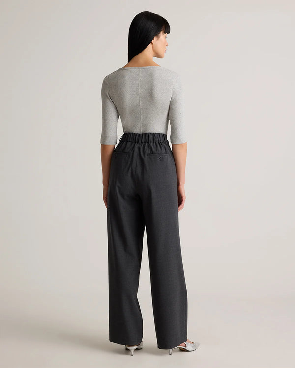 Italian Wool Pleated Trouser - 0 / Black