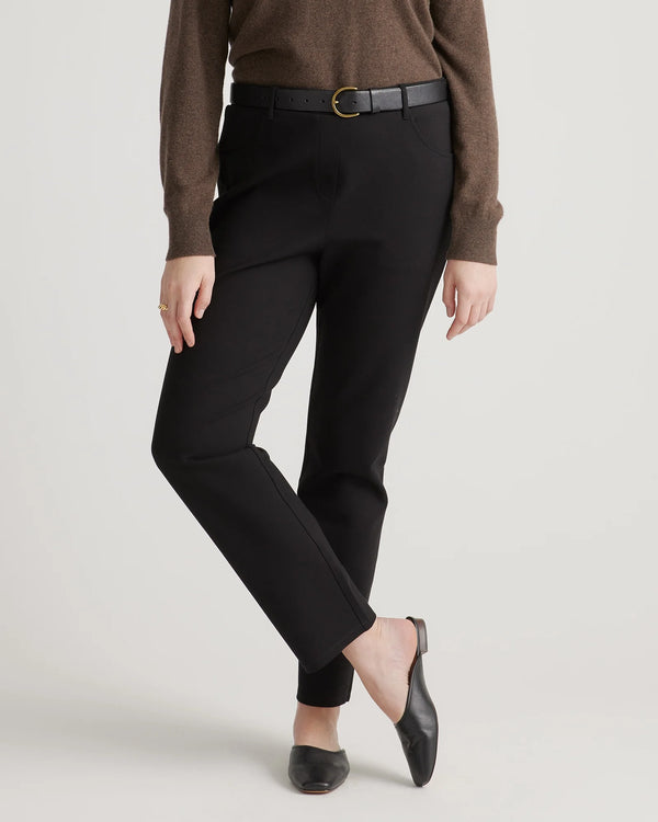 Ultra-Stretch Ponte Straight Leg 4-Pocket Pants - XS / Navy