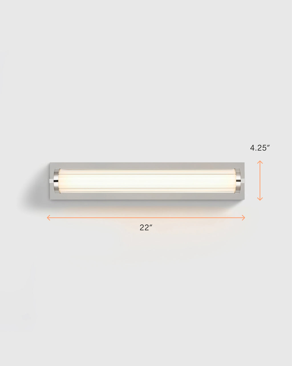 Ribbed Steel LED Vanity Sconce - 22" / Brass