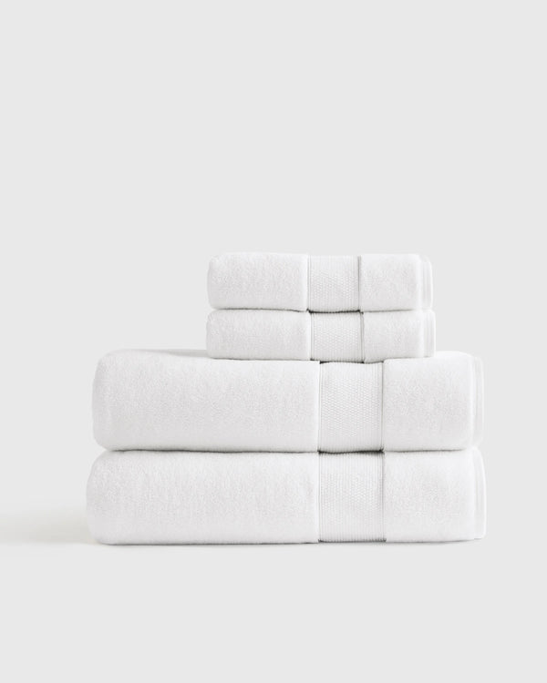 Classic Organic Turkish Cotton Bath Sheet Bundle (4 pieces) - One Size / White