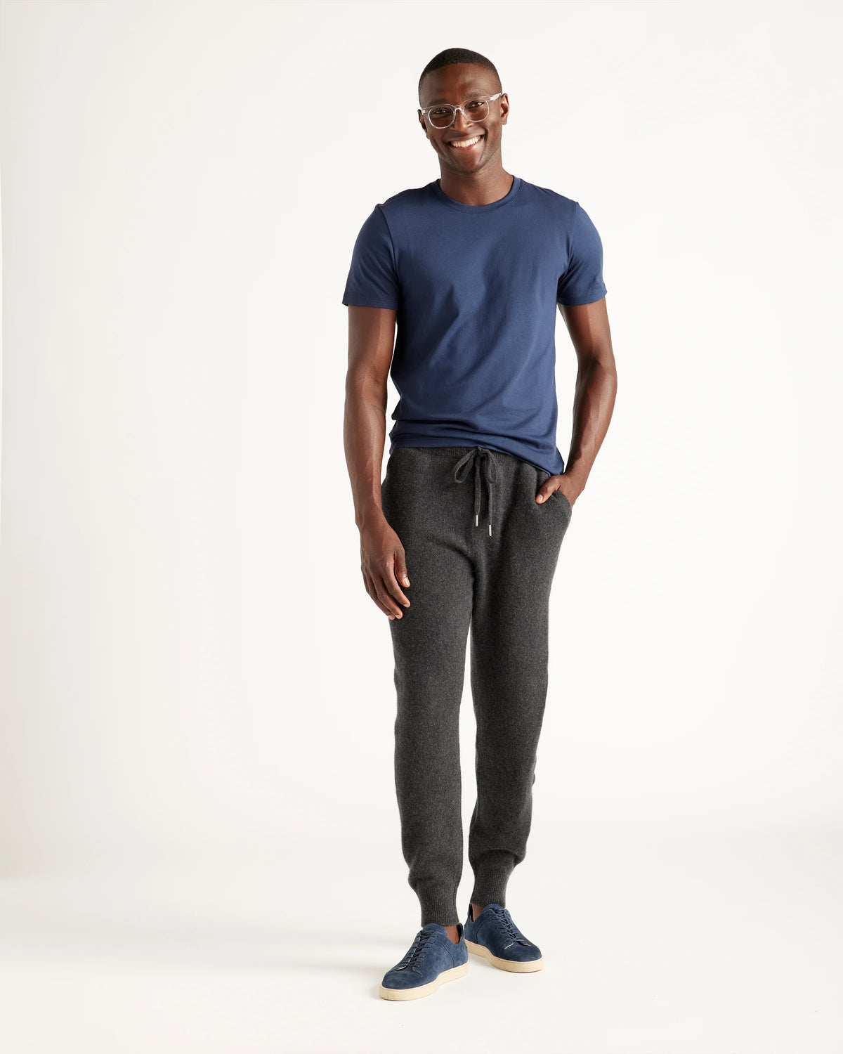 Mongolian Cashmere Jogger - S / Heather Truffle Brown