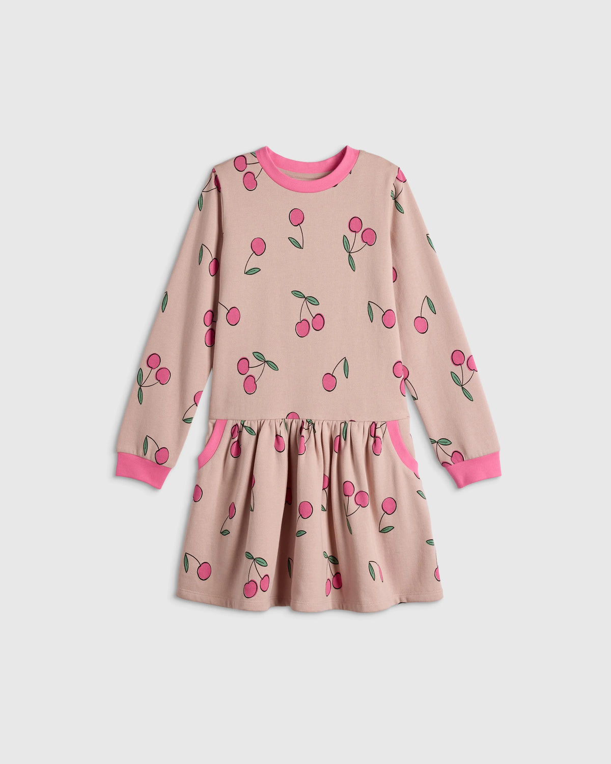 Cozy Fleece Sweatshirt Dress - 2T / Cherries Main image