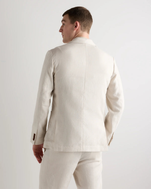 100% European Linen Tailored Blazer - 38R / Deep Navy