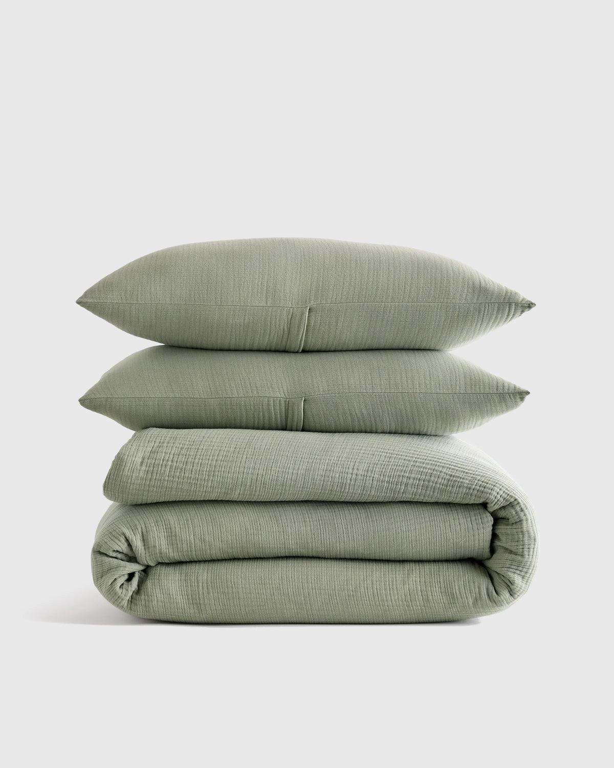 Organic Cotton Gauze Duvet Cover Set - Twin / Dried Sage Main image