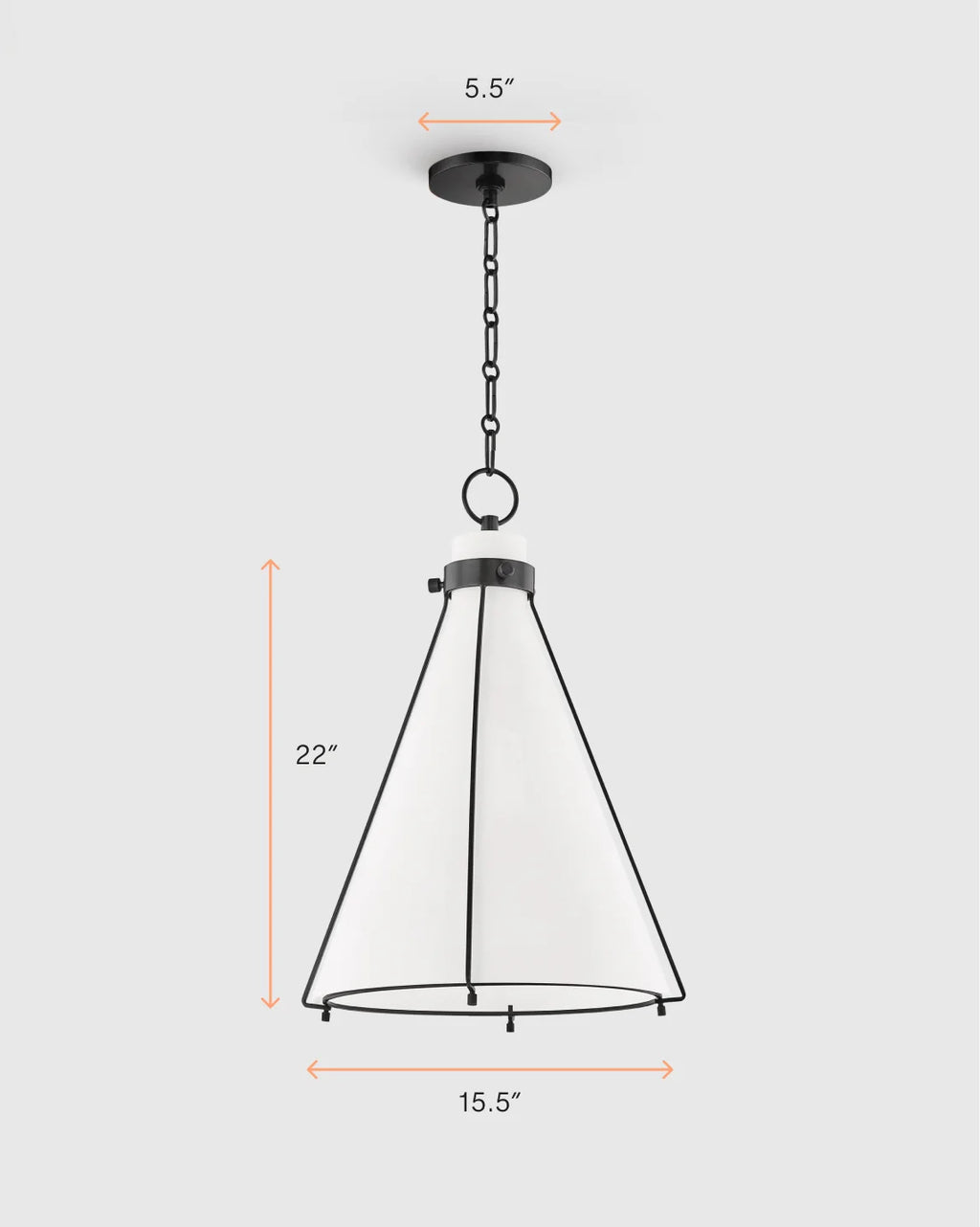 Iron and Opal Glass Conical Pendant Light - One Size / Brass