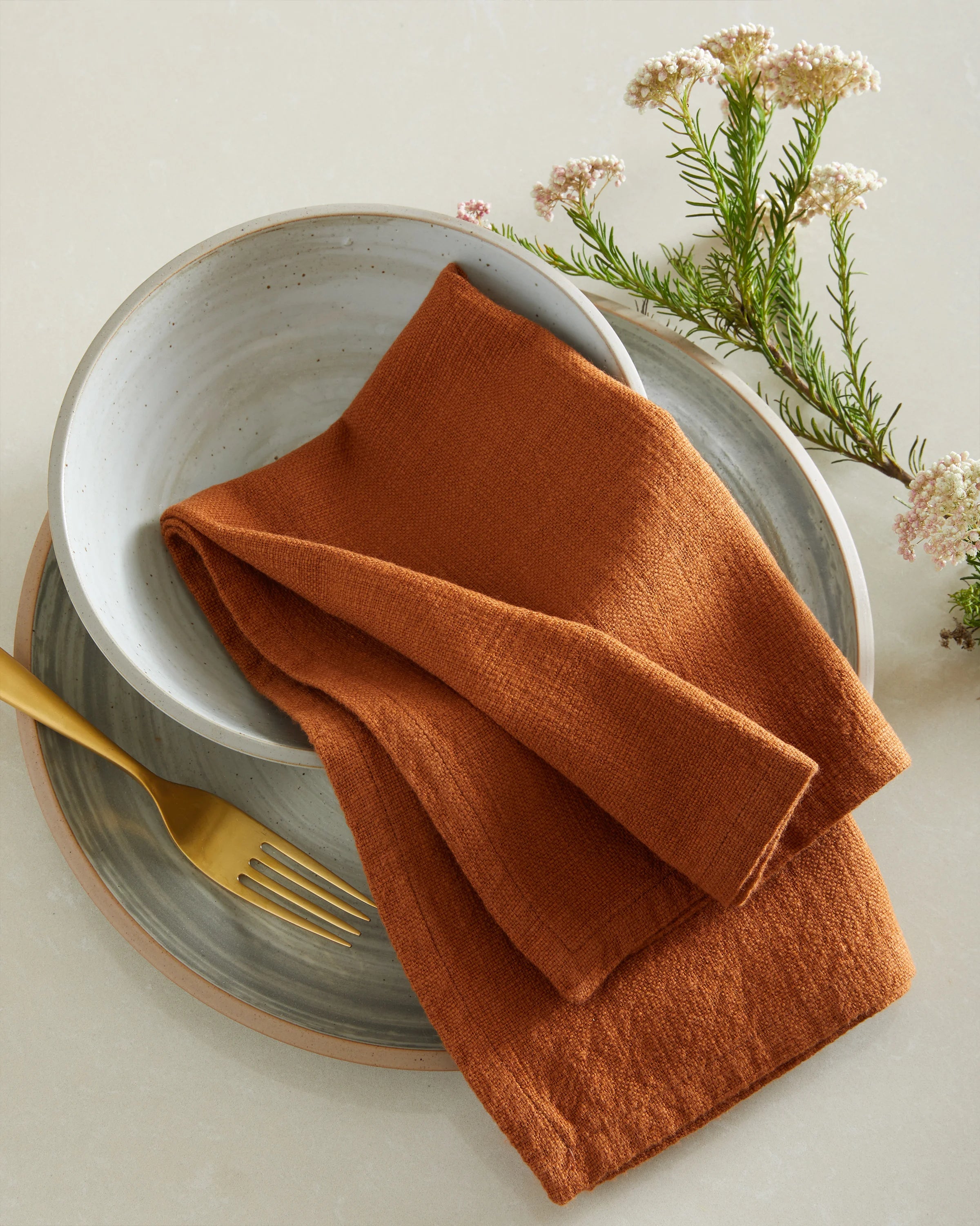 Organic Cotton Napkins (Set of 12) - One Size / Terracotta Secondary image
