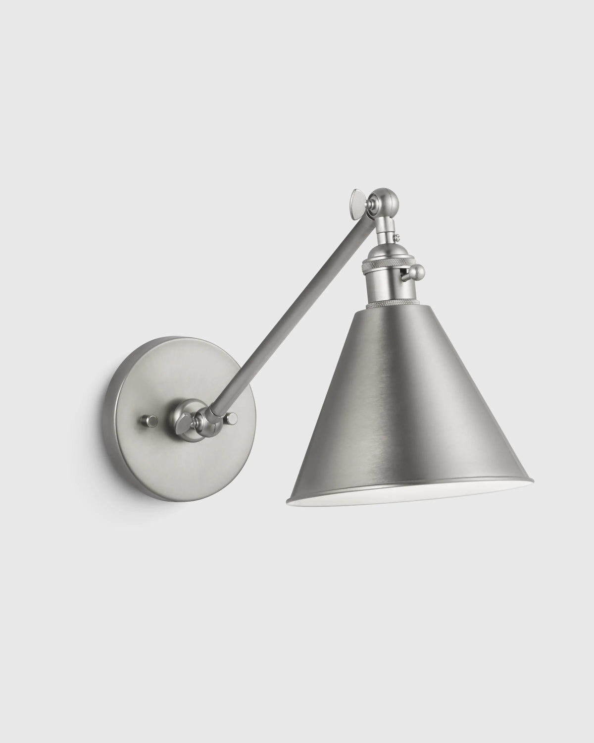 Articulating Single Arm Steel Wall Sconce - One Size / Silver Main image