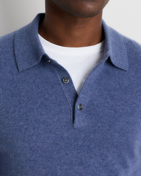 Mongolian Cashmere Polo Sweater - S / True Navy