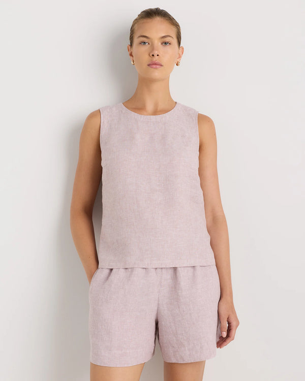 100% European Linen Tank - XS / Black